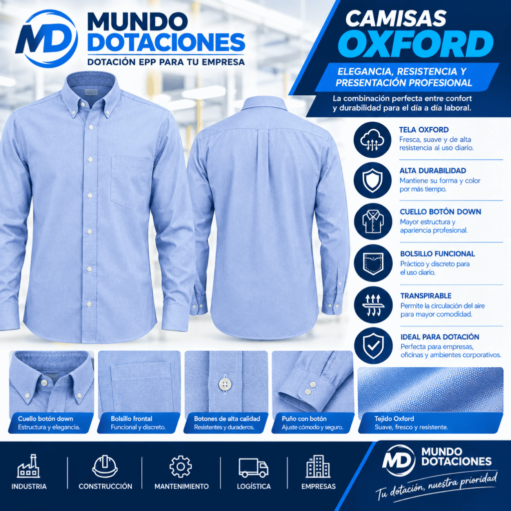 camisa administrativa oxford