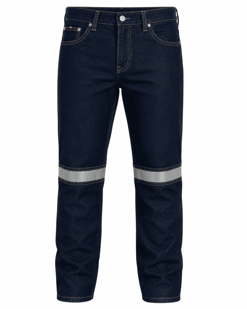jeans rigido tres costuras con cinta