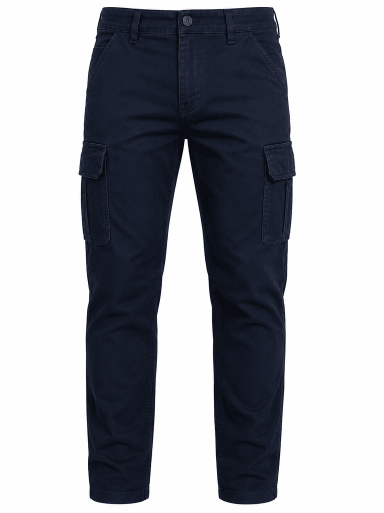 pantalon tipo cargo azul