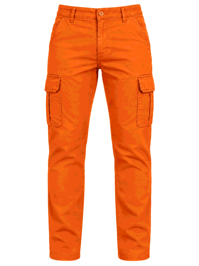 pantalon tipo cargo naranja